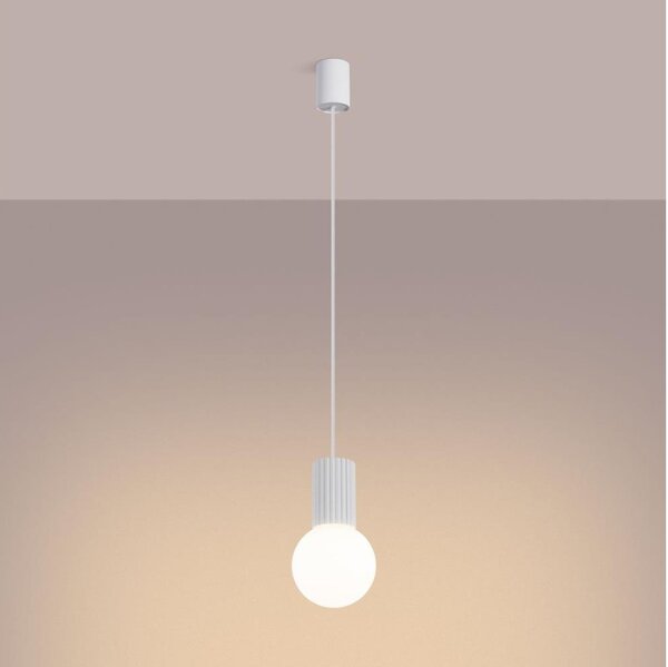 Sollux SL.1709 - Lampadario a sospensione con filo HALO 1xG9/8W/230V diametro 12 cm bianco