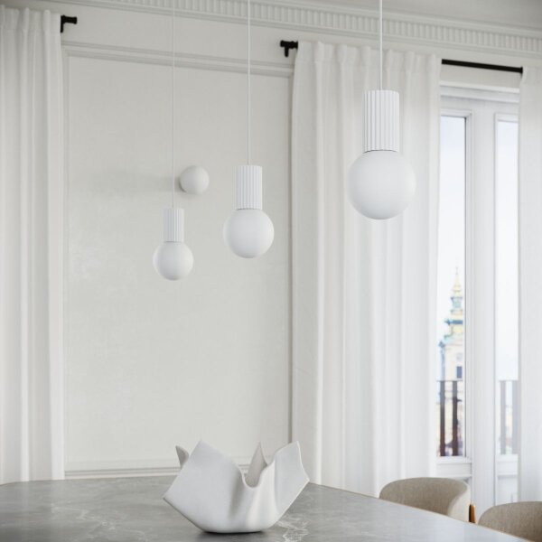 Sollux SL.1709 - Lampadario a sospensione con filo HALO 1xG9/8W/230V diametro 12 cm bianco