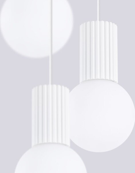 Sollux SL.1710 - Lampadario a sospensione con filo HALO 3xG9/8W/230V diametro 25 cm bianco