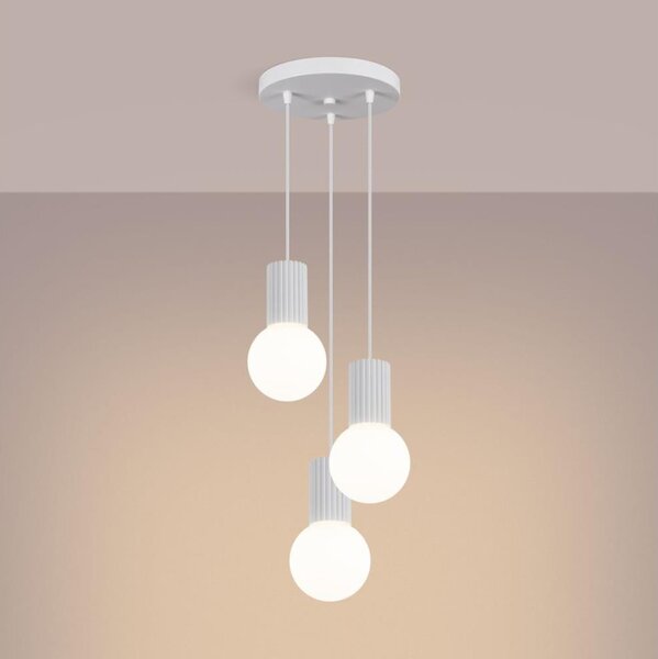 Sollux SL.1710 - Lampadario a sospensione con filo HALO 3xG9/8W/230V diametro 25 cm bianco