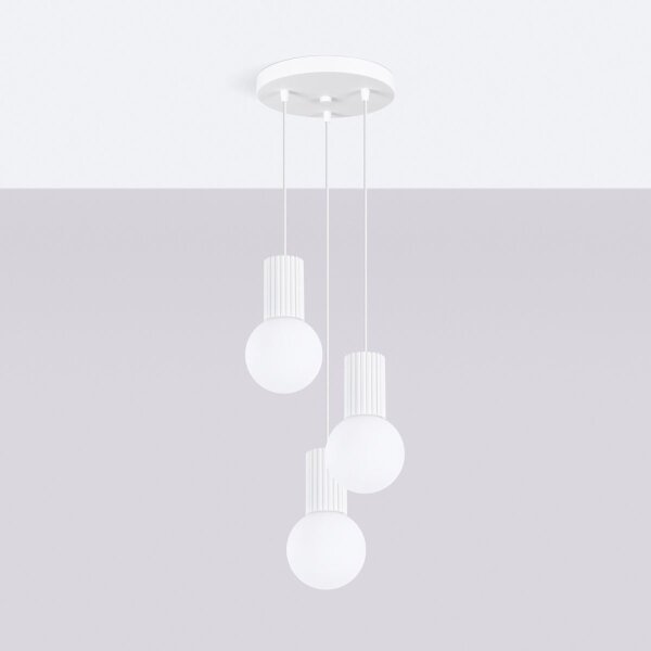 Sollux SL.1710 - Lampadario a sospensione con filo HALO 3xG9/8W/230V diametro 25 cm bianco