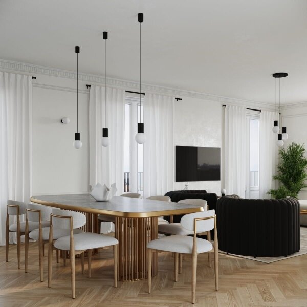Sollux SL.1714 - Lampadario a sospensione con filo HALO 1xG9/8W/230V diametro 12 cm nero