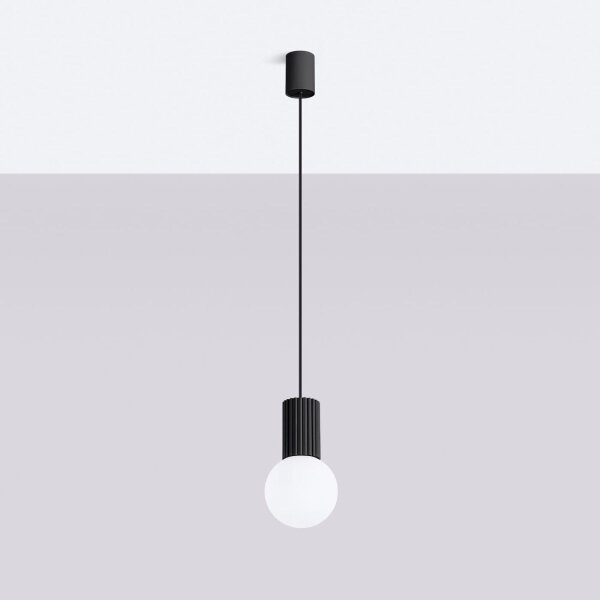 Sollux SL.1714 - Lampadario a sospensione con filo HALO 1xG9/8W/230V diametro 12 cm nero
