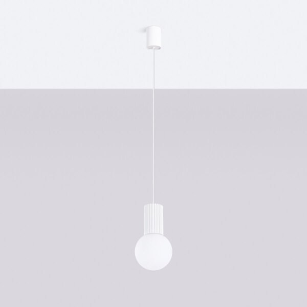 Sollux SL.1709 - Lampadario a sospensione con filo HALO 1xG9/8W/230V diametro 12 cm bianco