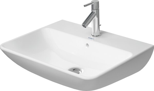 Duravit ME by Starck lavabo, avec trop-plein, avec plage de robinetterie, 1 trou pour robinetterie, 600mm, 2335600000, 2335600000