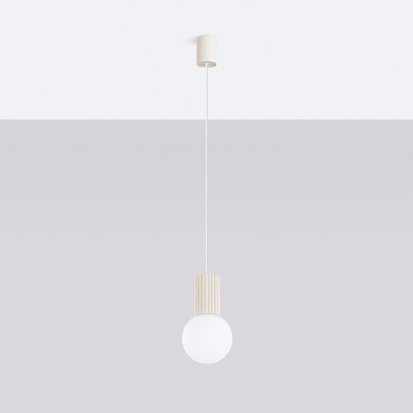 Sollux SL.1719 - Lampadario a sospensione con filo HALO 1xG9/8W/230V diametro 12 cm color crema