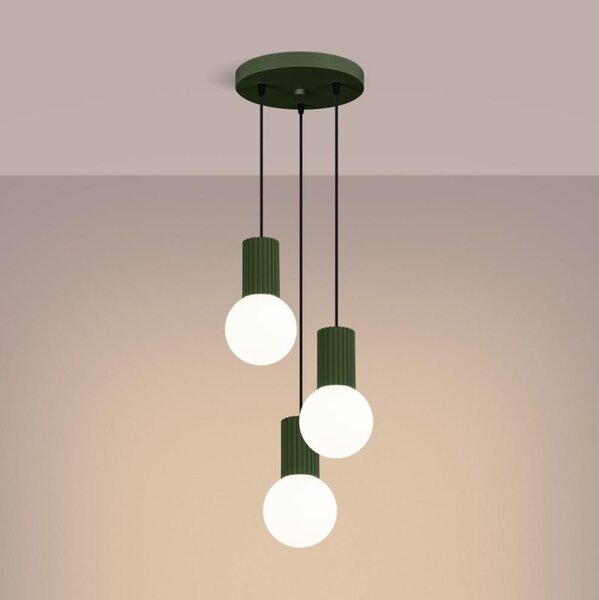 Sollux SL.1725 - Lampadario a sospensione con filo HALO 3xG9/8W/230V diametro 25 cm verde
