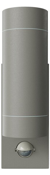 Applique Bidirezionale IP65 2xGU10 con sensore Movimento - Grigia