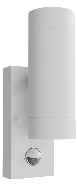 Applique Bidirezionale IP65 2xGU10 con sensore Movimento - Bianca