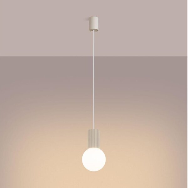 Sollux SL.1719 - Lampadario a sospensione con filo HALO 1xG9/8W/230V diametro 12 cm color crema