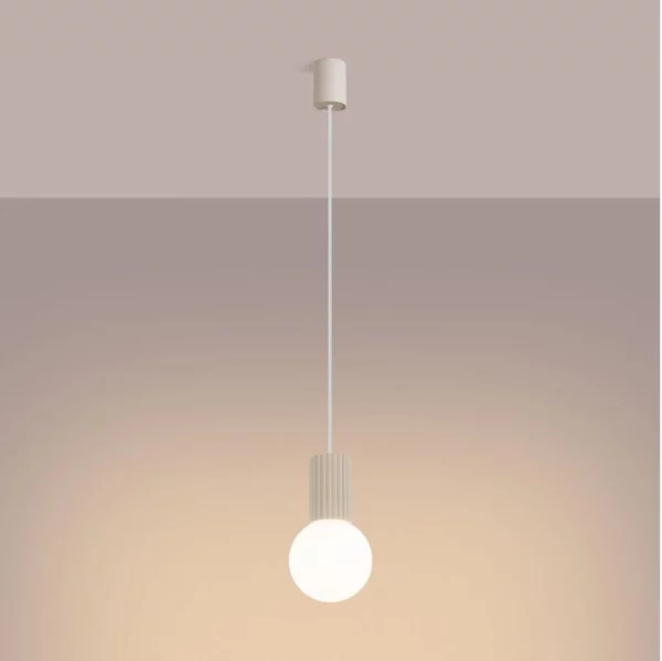 Sollux SL.1719 - Lampadario a sospensione con filo HALO 1xG9/8W/230V diametro 12 cm color crema