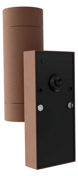 Applique Bidirezionale IP65 2xGU10 con sensore Movimento - Corten