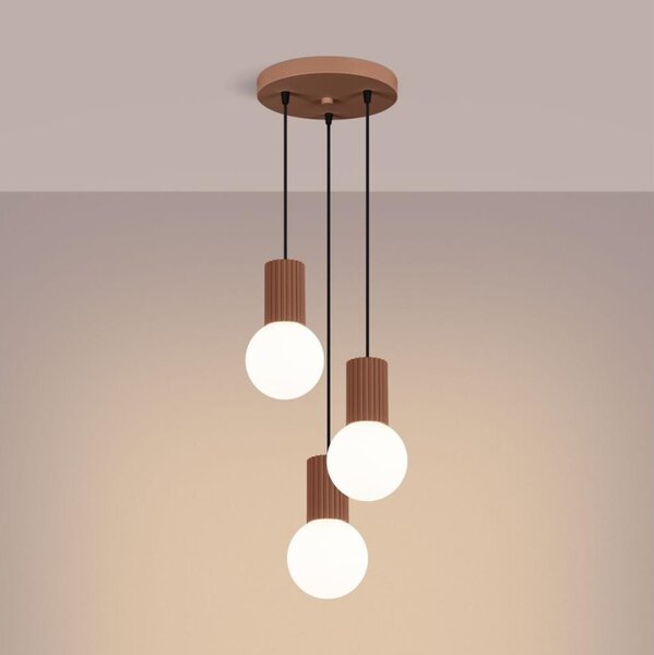 Sollux SL.1735 - Lampadario a sospensione con filo HALO 3xG9/8W/230V diametro 25 cm marrone