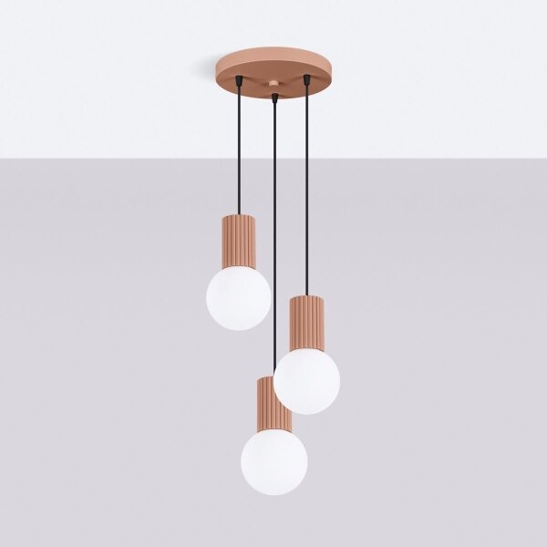 Sollux SL.1735 - Lampadario a sospensione con filo HALO 3xG9/8W/230V diametro 25 cm marrone