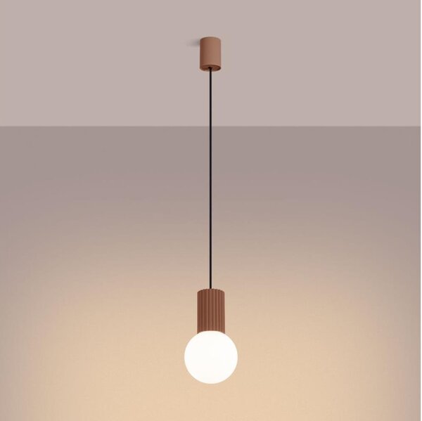 Sollux SL.1734 - Lampadario a sospensione con filo HALO 1xG9/8W/230V diametro 12 cm marrone