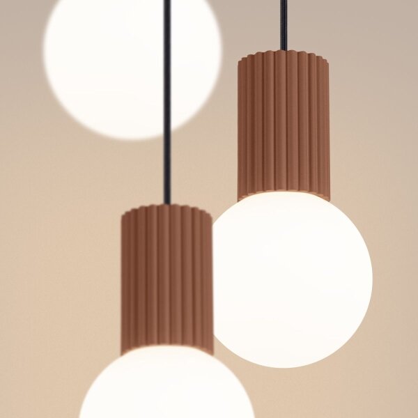 Sollux SL.1735 - Lampadario a sospensione con filo HALO 3xG9/8W/230V diametro 25 cm marrone
