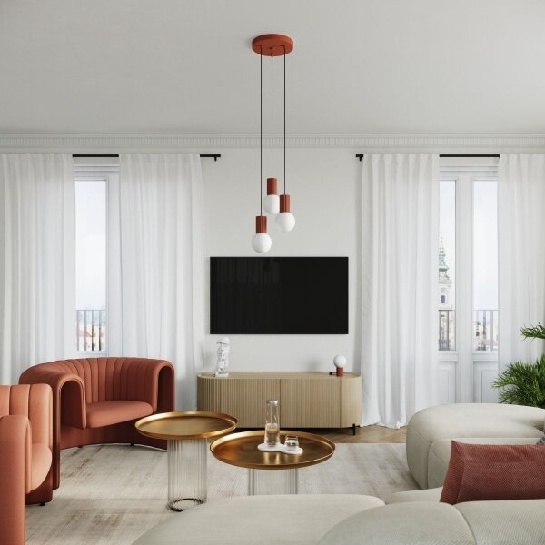 Sollux SL.1730 - Lampadario a sospensione con filo HALO 3xG9/8W/230V diametro 25 cm arancione
