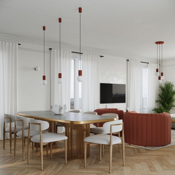 Sollux SL.1730 - Lampadario a sospensione con filo HALO 3xG9/8W/230V diametro 25 cm arancione