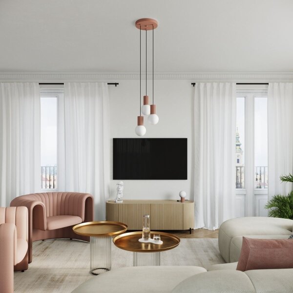 Sollux SL.1735 - Lampadario a sospensione con filo HALO 3xG9/8W/230V diametro 25 cm marrone