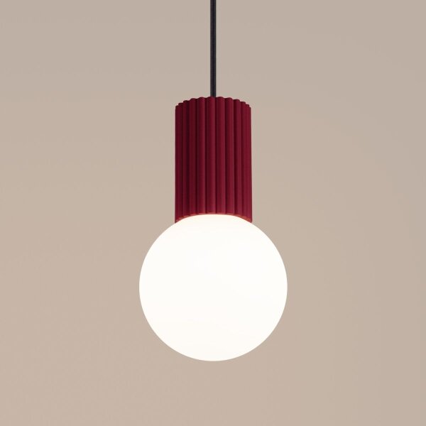 Sollux SL.1749 - Lampadario a sospensione con filo HALO 1xG9/8W/230V diametro 12 cm rosso