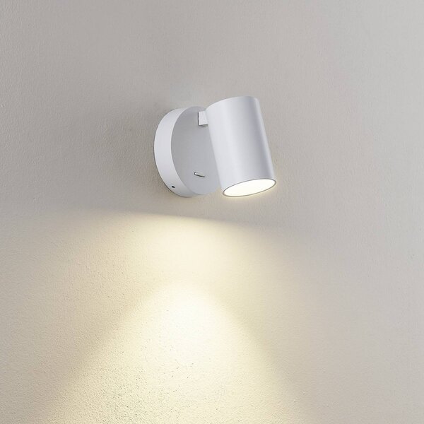 Deko-Light Faretto da parete CAN TILT, bianco, Ø 10 cm, metallo, interruttore, GU10 TILT, Bianco / Opale, Soggiorno / Sala da pranzo, Alluminio, Faretto