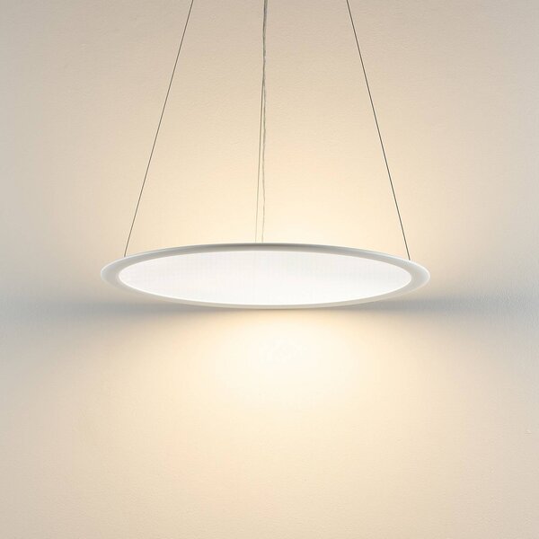Deko-Light Lampada LED a sospensione PANEL, bianca, Ø 63 cm, metallo, CCT, dimmerabile, 50 dimmerabile, Bianco / Opale, Studio / Ufficio, Alluminio, Moderno