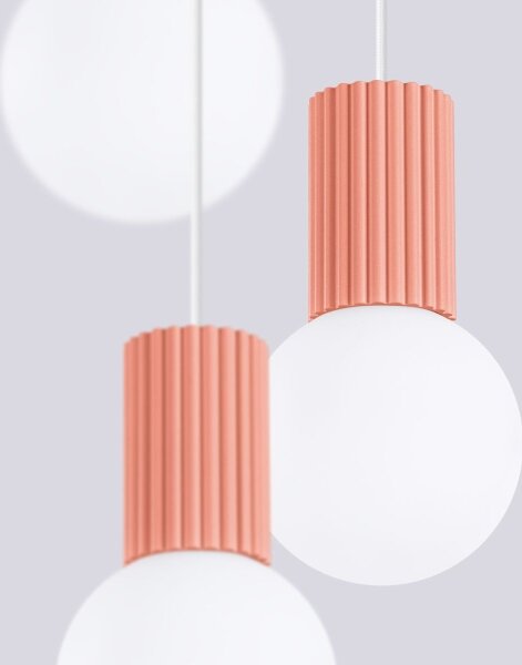 Sollux SL.1755 - Lampadario a sospensione con filo HALO 3xG9/8W/230V diametro 25 cm rosa