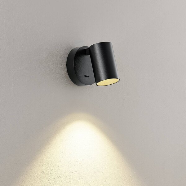 Deko-Light Faretto da parete CAN TILT, nero, Ø 10 cm metallo interruttore GU10 TILT, Nero, Soggiorno / Sala da pranzo, Alluminio, Faretto
