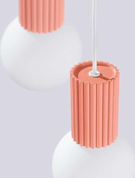 Sollux SL.1755 - Lampadario a sospensione con filo HALO 3xG9/8W/230V diametro 25 cm rosa