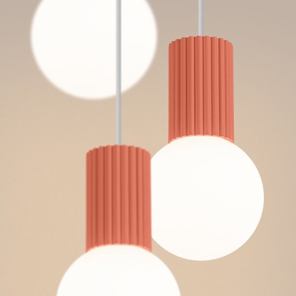 Sollux SL.1755 - Lampadario a sospensione con filo HALO 3xG9/8W/230V diametro 25 cm rosa