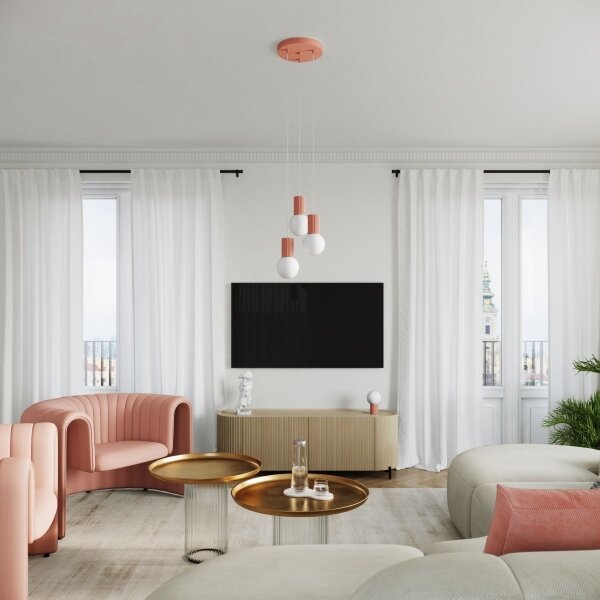 Sollux SL.1755 - Lampadario a sospensione con filo HALO 3xG9/8W/230V diametro 25 cm rosa