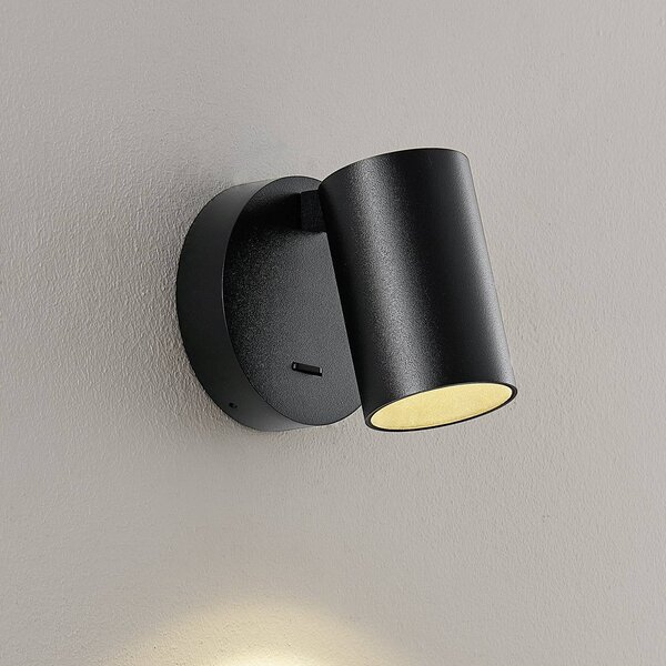 Deko-Light Faretto da parete CAN TILT, nero, Ø 10 cm metallo interruttore GU10 TILT, Nero, Soggiorno / Sala da pranzo, Alluminio, Faretto