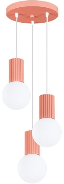 Sollux SL.1755 - Lampadario a sospensione con filo HALO 3xG9/8W/230V diametro 25 cm rosa