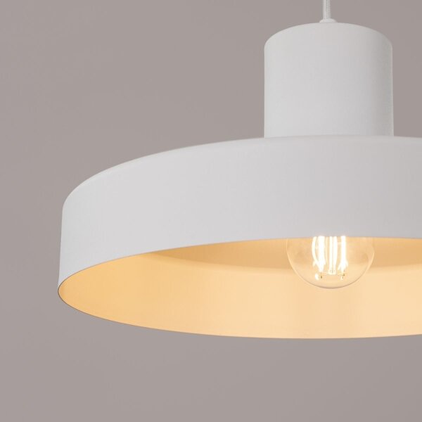 Sollux SL.1702 - Lampadario a sospensione con filo BILO 1xE27/15W/230V diametro 35 cm bianco