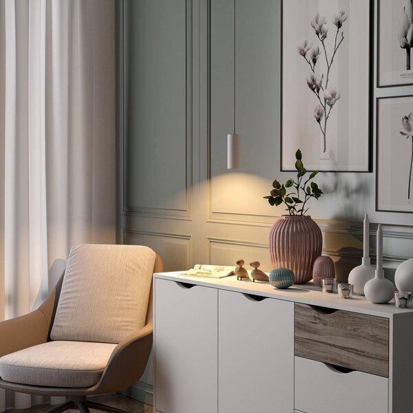 Deko-Light Lampada a sospensione CAN, dimmerabile, Bianco / Opale, Soggiorno / Sala da pranzo, Alluminio, Lampada a sospensione