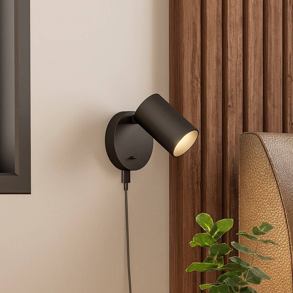 Deko-Light Faretto da parete CAN TILT, nero, Ø 10 cm, metallo Interruttore USB TILT, Nero, Soggiorno / Sala da pranzo, Alluminio, Faretto