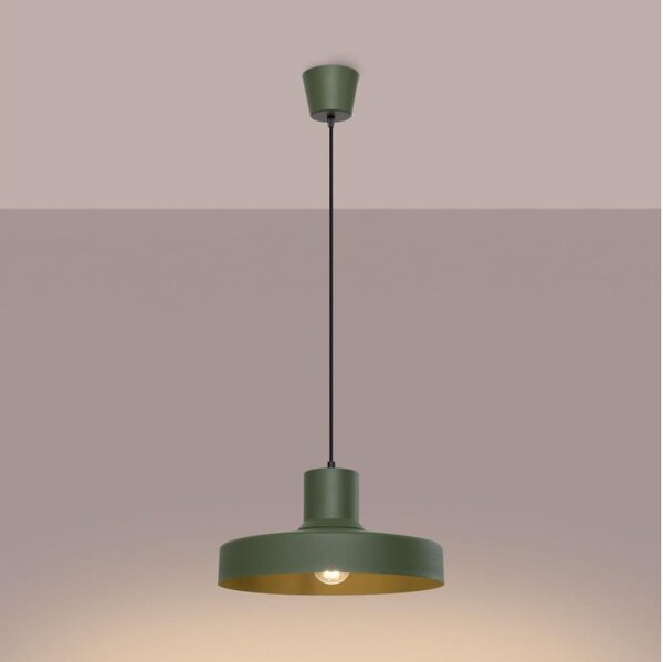 Sollux SL.1705 - Lampadario a sospensione con filo BILO 1xE27/15W/230V diametro 35 cm verde