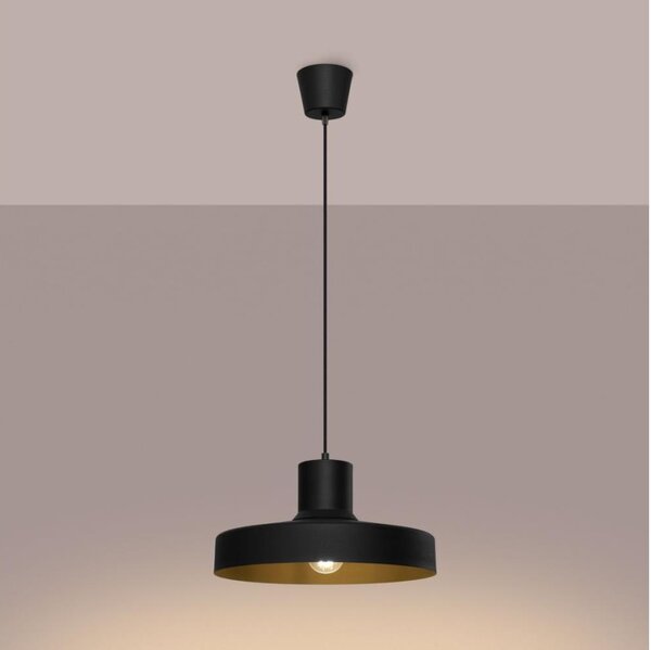 Sollux SL.1703 - Lampadario a sospensione con filo BILO 1xE27/15W/230V diametro 35 cm nero