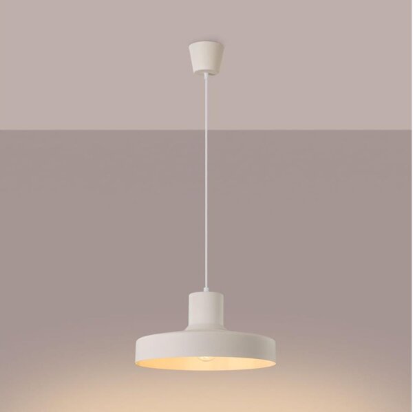 Sollux SL.1704 - Lampadario a sospensione con filo BILO 1xE27/15W/230V diametro 35 cm color crema
