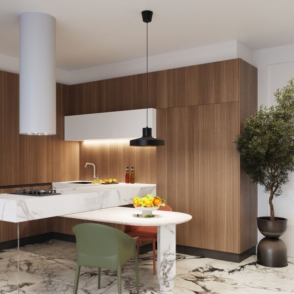 Sollux SL.1703 - Lampadario a sospensione con filo BILO 1xE27/15W/230V diametro 35 cm nero