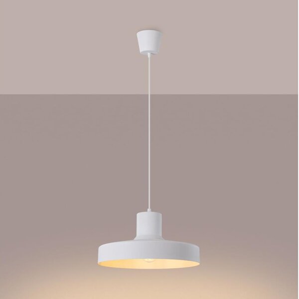 Sollux SL.1702 - Lampadario a sospensione con filo BILO 1xE27/15W/230V diametro 35 cm bianco
