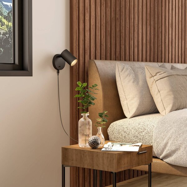 Deko-Light Faretto da parete CAN TILT, nero, Ø 10 cm, metallo Interruttore USB TILT, Nero, Soggiorno / Sala da pranzo, Alluminio, Faretto