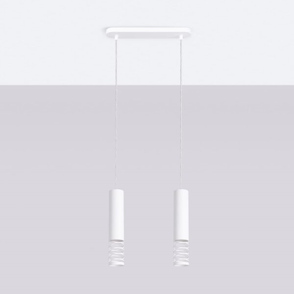 Sollux SL.1687 - Lampadario a sospensione con filo LAMI 2xGU10/10W/230V bianco
