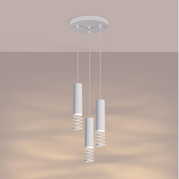 Sollux SL.1689 - Lampadario a sospensione con filo LAMI 3xGU10/10W/230V bianco
