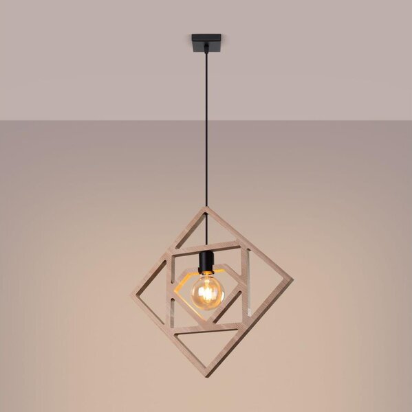 Sollux SL.1757 - Lampadario a sospensione con filo CARO 1xE27/15W/230V faggio