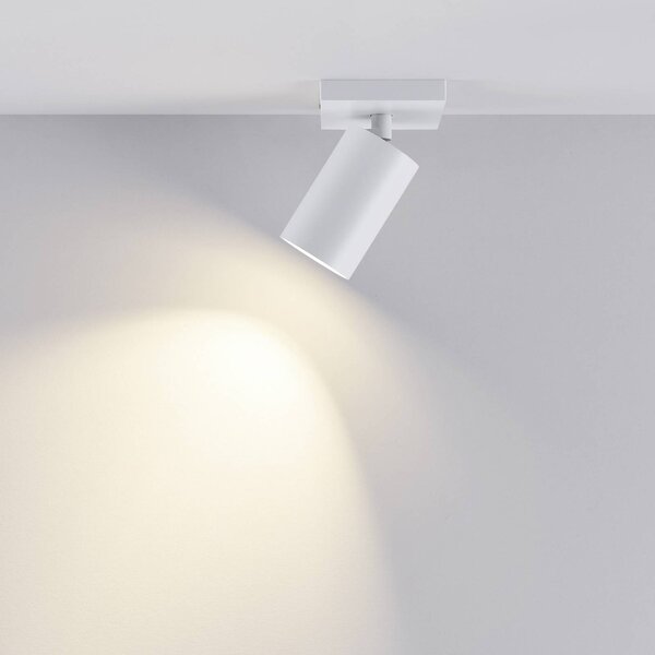 Deko-Light Faretto da soffitto CAN TILT, bianco, 11 x 9 cm, a 1 luce, metallo GU10 dimmerabile, Bianco / Opale, Soggiorno / Sala da pranzo, Alluminio, Faretto