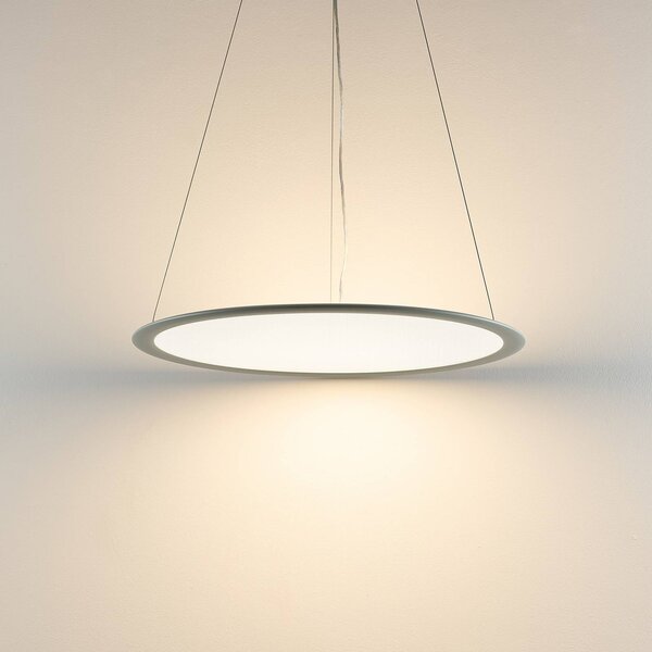 Deko-Light Lampada LED a sospensione PANEL, grigio, Ø 63 cm, metallo, CCT, dimmerabile, 50 dimmerabile, Alluminio / Grigio / Zincato, Studio / Ufficio, Alluminio, Moderno