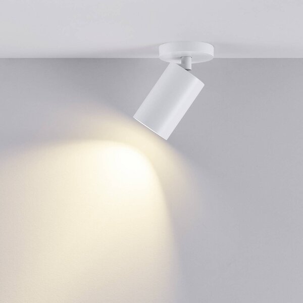 Deko-Light Faretto da soffitto CAN TILT, bianco, Ø 8 cm, a 1 luce, metallo, GU10 dimmerabile, Bianco / Opale, Soggiorno / Sala da pranzo, Alluminio, Faretto