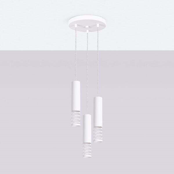 Sollux SL.1689 - Lampadario a sospensione con filo LAMI 3xGU10/10W/230V bianco
