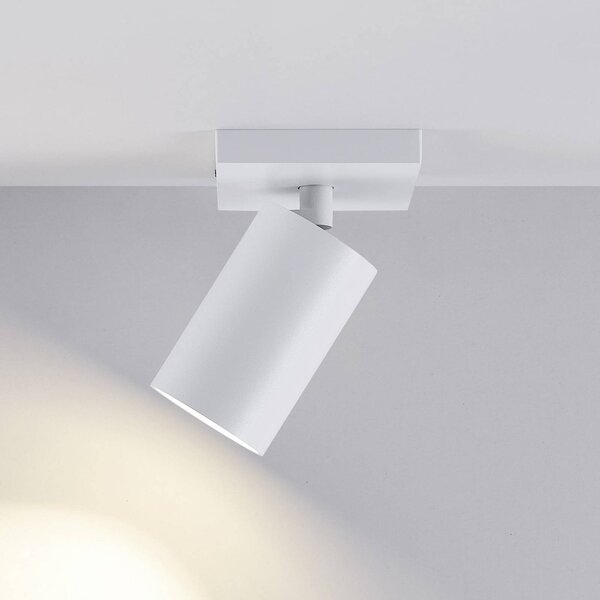 Deko-Light Faretto da soffitto CAN TILT, bianco, 11 x 9 cm, a 1 luce, metallo GU10 dimmerabile, Bianco / Opale, Soggiorno / Sala da pranzo, Alluminio, Faretto
